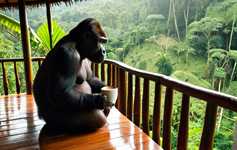 **Prompt 1 (Gorilla Trekking Luxury Lodge):**
    "A stunning, architecturally unique luxury lodge nestled deep within a misty Rwandan rainforest, featuring private wooden pods or 'bird's nest'-shaped suites with expansive balconies overlooking lush, vibrant green canopy. Morning light gently filters through the dense foliage, creating a serene and exclusive atmosphere. A steaming cup of Rwandan coffee rests on a wooden railing, inviting tranquility. The overall mood is one of immersive luxury and peaceful co-existence with nature, hinting at a world-class gorilla trekking experience."