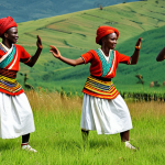 **

"A group of Intore dancers performing a traditional Rwandan dance, fully clothed in authentic warrior attire, in a grassy field with rolling hills in the background, appropriate content, safe for work, perfect anatomy, natural proportions, cultural dance, professional, vibrant colors, dynamic poses, well-formed hands, proper finger count."

**