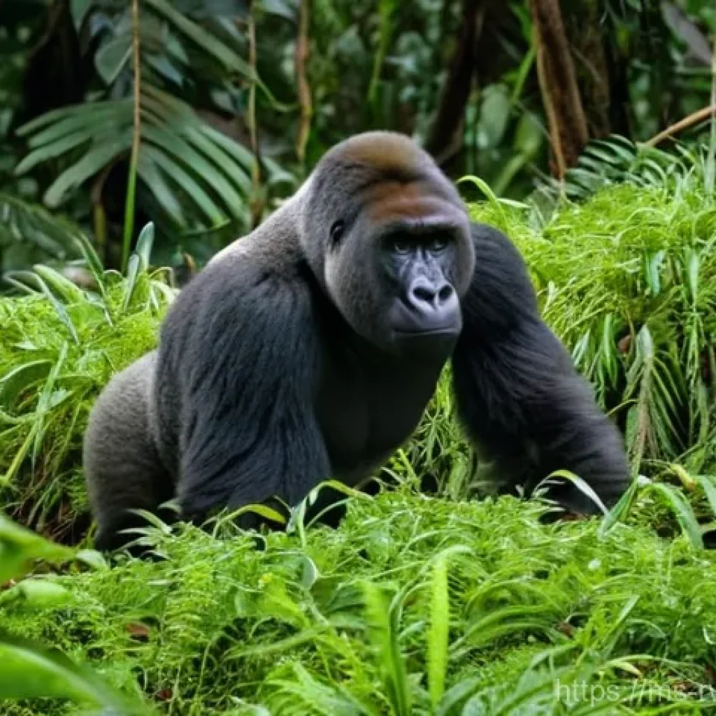 르완다에서 안전하게 여행하기 - **Prompt 1: Mountain Gorilla Encounter in Volcanoes National Park**
"A stunning, realistic photo...
