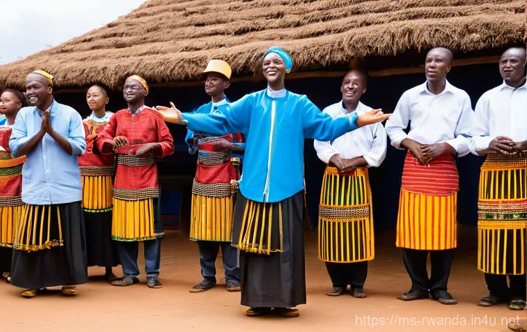 르완다 민속 음악 교육 프로그램 - **A group of Rwandan children and teenagers, aged 10-16, are enthusiastically learning to play tradi...