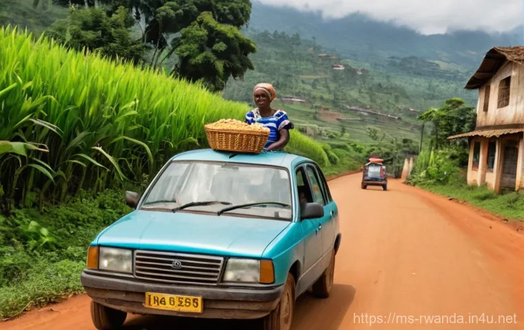 르완다에서의 교통 위반 벌금 - **Prompt:** A breathtaking panoramic view of Rwanda's "Land of a Thousand Hills" from a winding, wel...