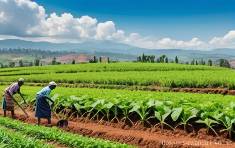 르완다와 세계 은행 협력 - Image Prompt 1: Flourishing Agricultural Innovation in Rwanda** 르완다와 세계 은행 협력 - Image Prompt 1: Flourishing Agricultural Innovation in Rwanda**