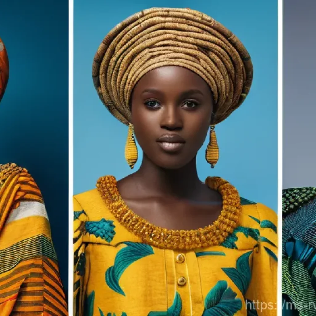 르완다의 주요 직물 산업 - Here are three detailed image prompts in English, inspired by the Rwandan fashion industry's growth,...