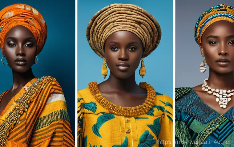 르완다의 주요 직물 산업 - Here are three detailed image prompts in English, inspired by the Rwandan fashion industry's growth,...