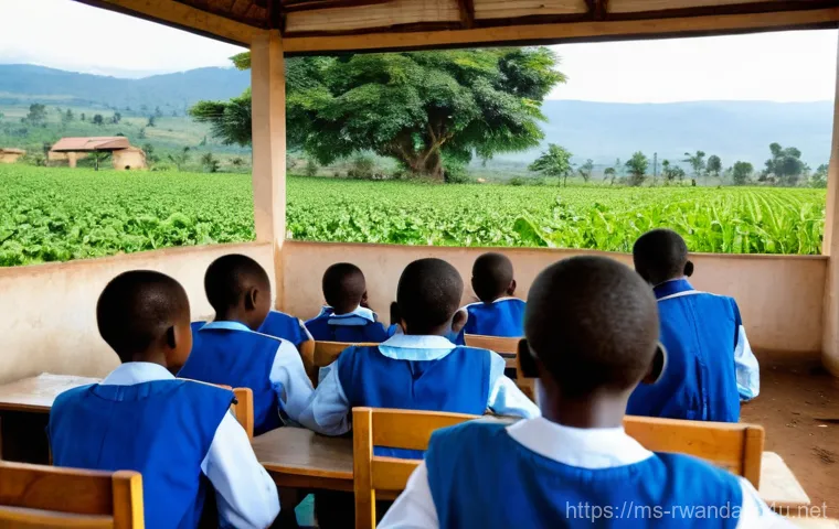 르완다와 미국의 관계 - **Prompt: "A vibrant, hopeful scene in rural Rwanda, showcasing the positive impact of international...