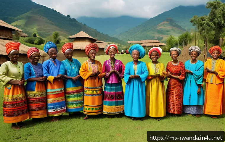 르완다 민속 음악의 주요 곡과 연주자 - A vibrant cultural festival scene in Rwanda featuring a diverse community gathering outdoors during ...