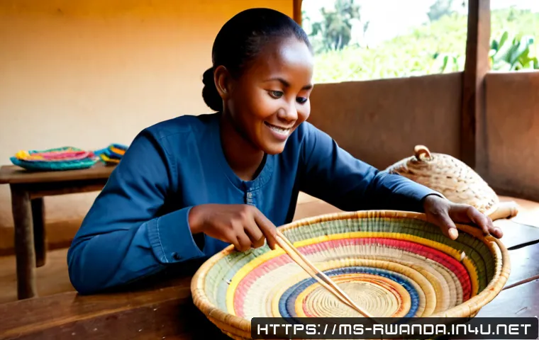 Home 17 르완다에서의 문화교류 경험 - Photorealistic cultural exchange workshop in Kigali, Rwanda, a Malaysian visitor in modest contempor...